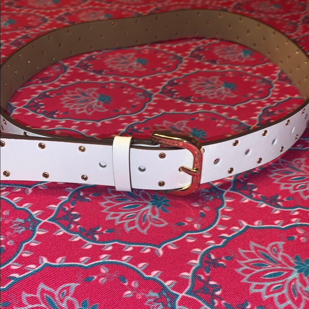 White and Gold Studded Belt